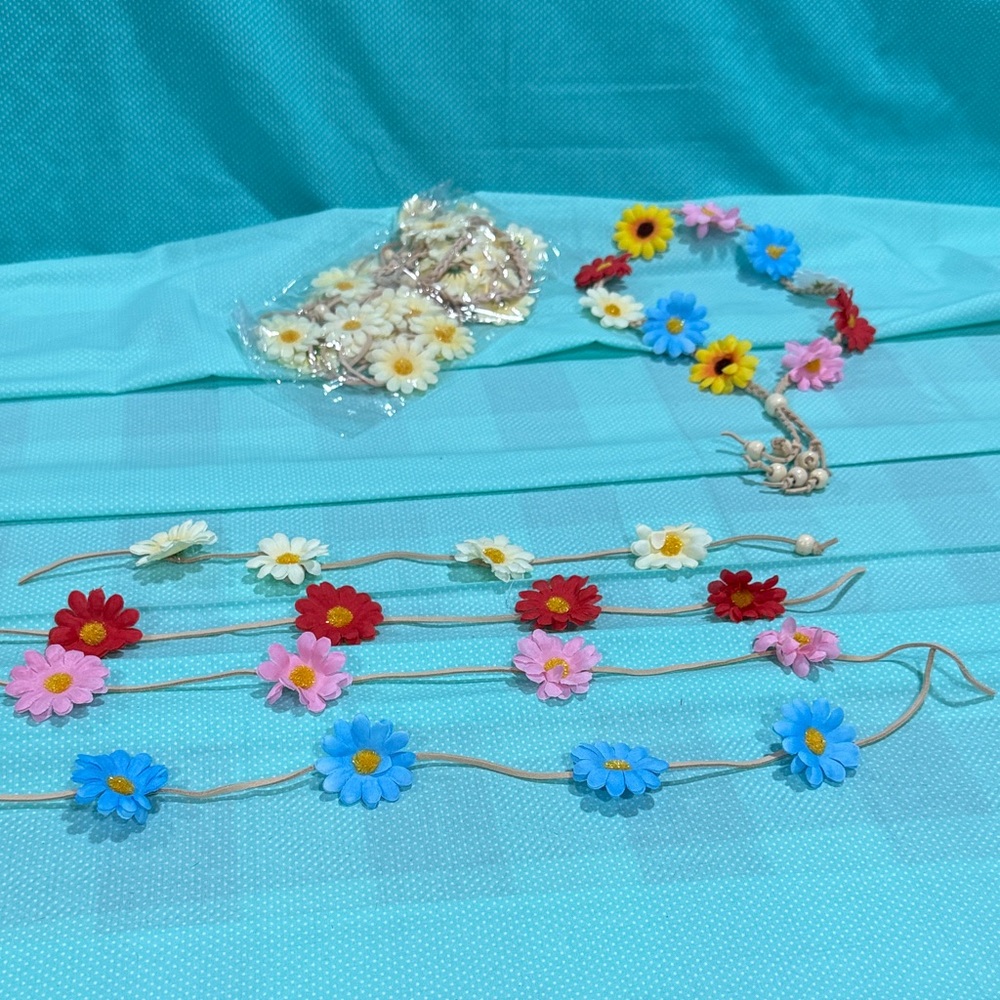 Colorful Floral Headband with Beads